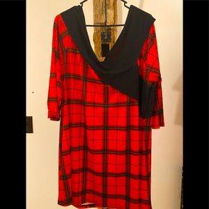 Lily 3xl Buffalo plaid long blouse